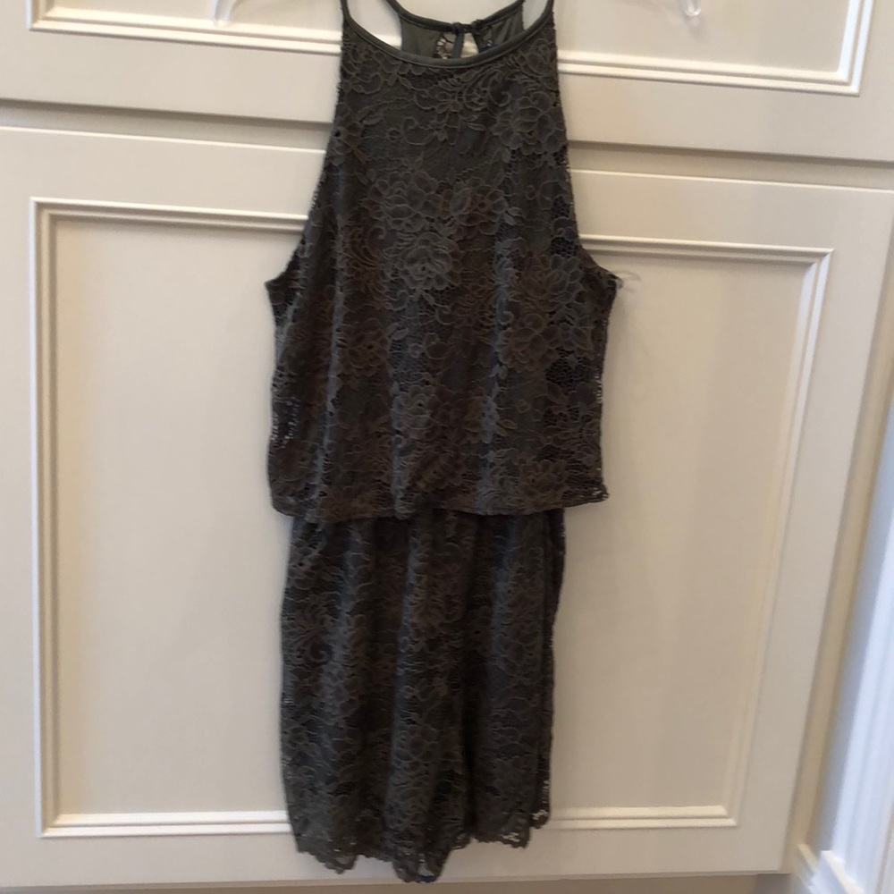 Olive lace Sleeveless Romper by Blue Rain